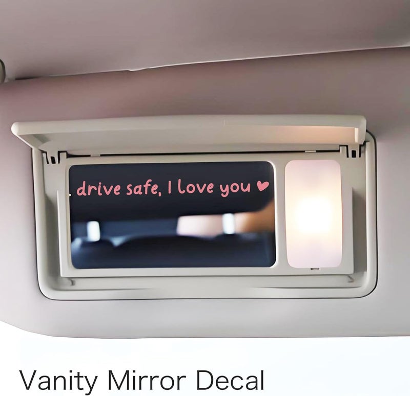 CYLDGNS 3 x Car Rear Mirror Vinyl Decal Stickers Water Bottle Decor Cute Laptop Sticker Aesthetic Tumbler Positive Affirmation Decal Car Rearview for Women Gift for Her (Pink, Drive Safe I Love You) - Image 4